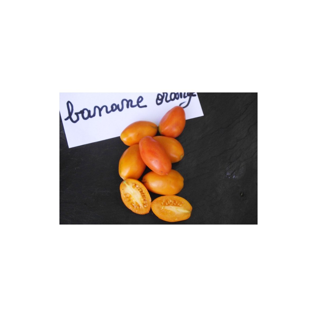 Semences de tomates Banane Orange fruit allongé jaune-orangé bio
